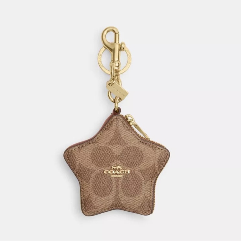 NWT coach!! Star Bag Charm In Signature Canvas 🤎 - Picture 1 of 6